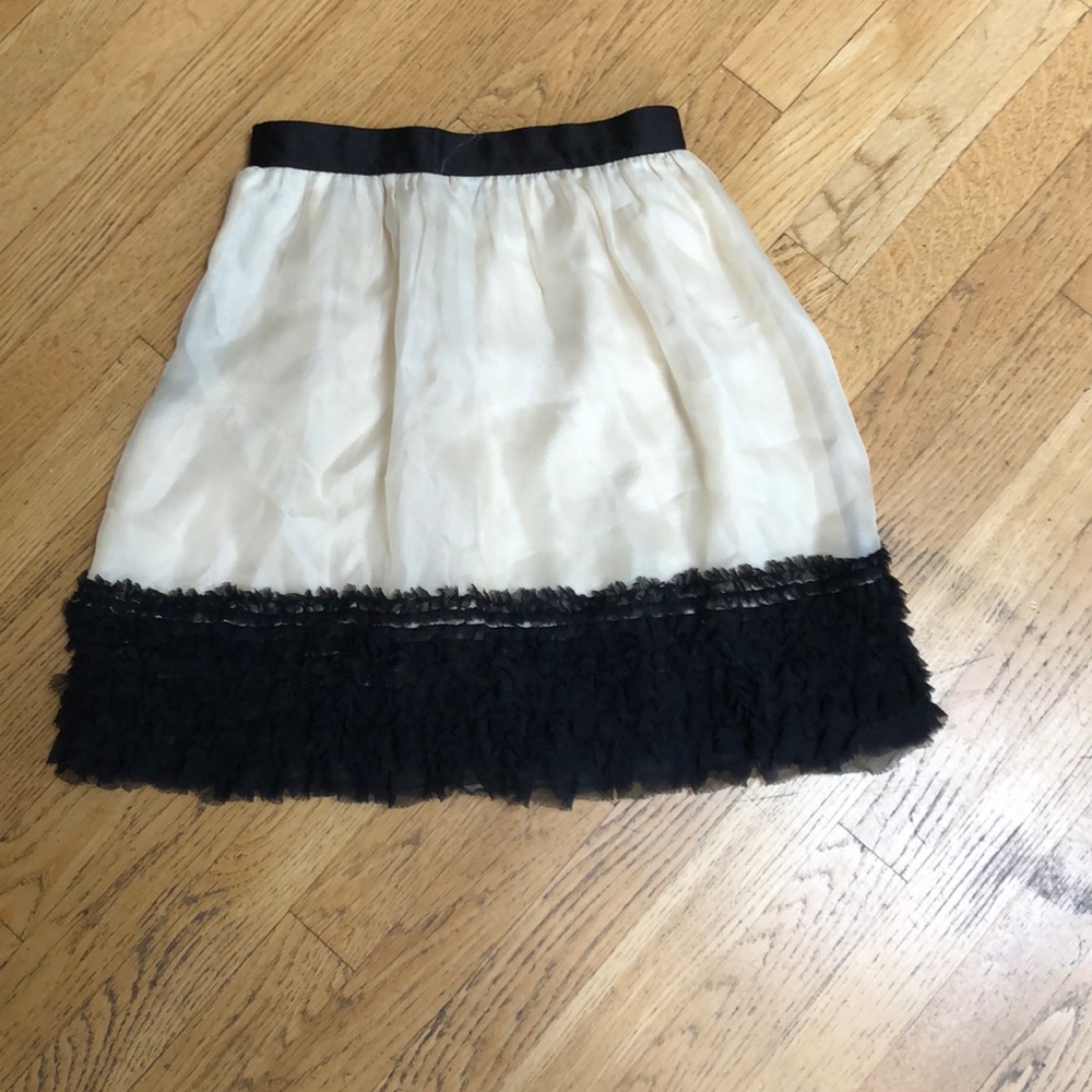 D&G silk skirt , crème with black ruffle bottom